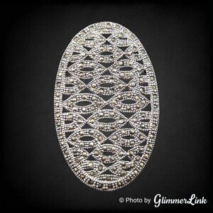 925 CFJ Sterling Silver Marcasite Oval Brooch Pendant